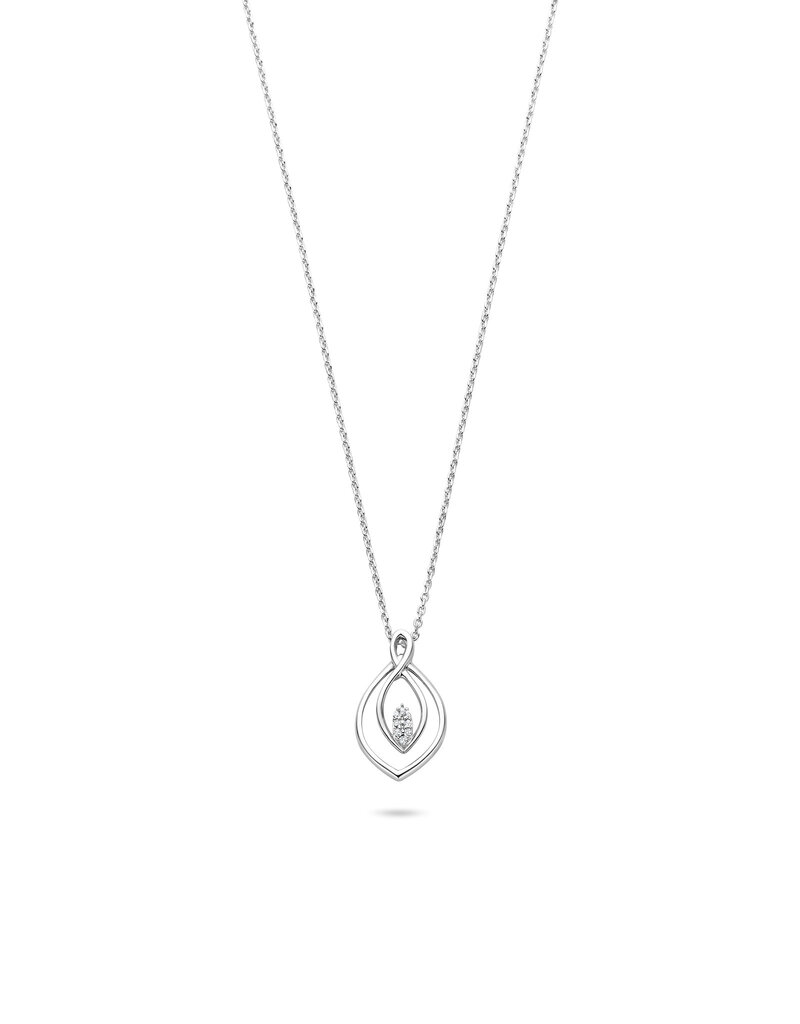 Rosa di Luca Italy Zilveren collier - Gerhodineerd - Zirkonia