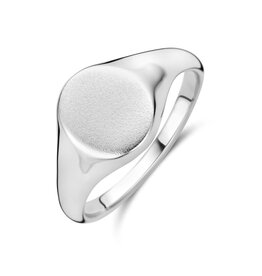 Zilveren monogram ring - Gerhodineerd - Ovaal - Maat 17.75