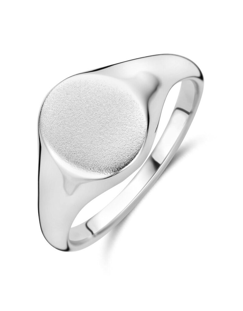 Zilveren monogram ring - Gerhodineerd - Ovaal - Maat 17.75