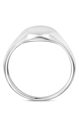 Zilveren monogram ring - Gerhodineerd - Ovaal - Maat 17.75
