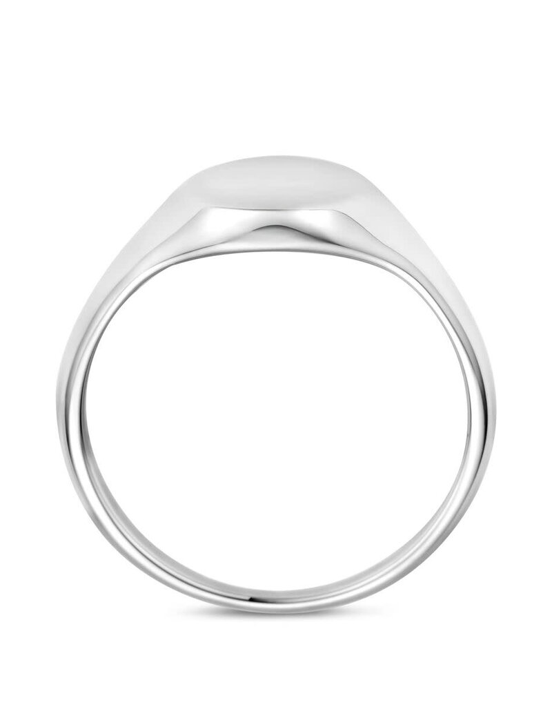 Zilveren monogram ring - Gerhodineerd - Ovaal - Maat 17.75