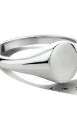Zilveren monogram ring - Gerhodineerd - Ovaal - Maat 17.75