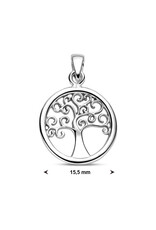 Zilveren hanger - Gerhodineerd - Levensboom - 15.5 mm