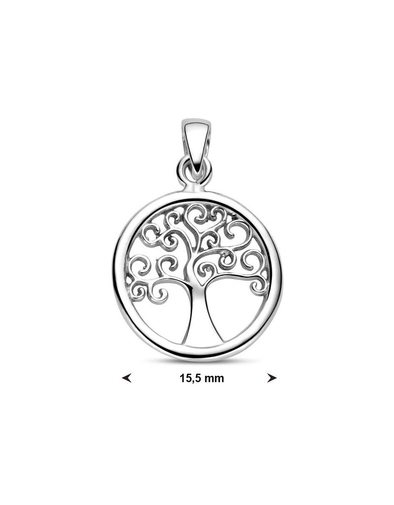 Zilveren hanger - Gerhodineerd - Levensboom - 15.5 mm