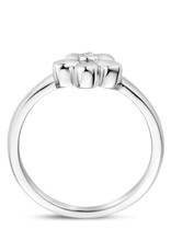 Zilveren kinderring - Gerhodineerd - Zirkonia - Bloem - Maat 13