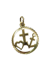 Occasions by Marleen Occasions by Marleen - 14 karaats - Gouden hanger - Geloof, Hoop en Liefde in rand