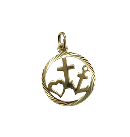 Occasions by Marleen Occasions by Marleen - 14 karaats - Gouden hanger - Geloof, Hoop en Liefde in rand