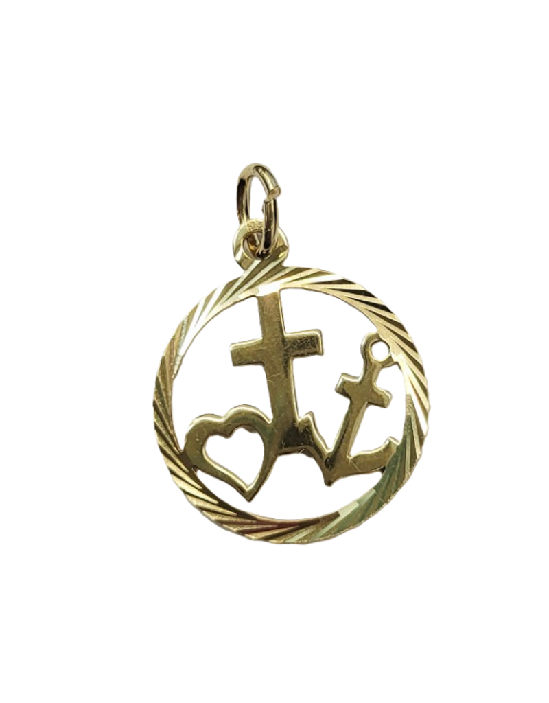 Occasions by Marleen Occasions by Marleen - 14 karaats - Gouden hanger - Geloof, Hoop en Liefde in rand