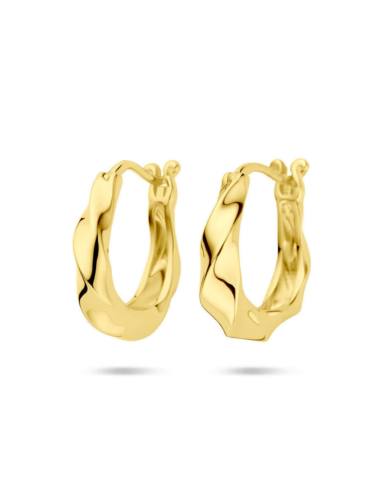 Zilver verguld - Oorringen - 19 mm - Gedraaid