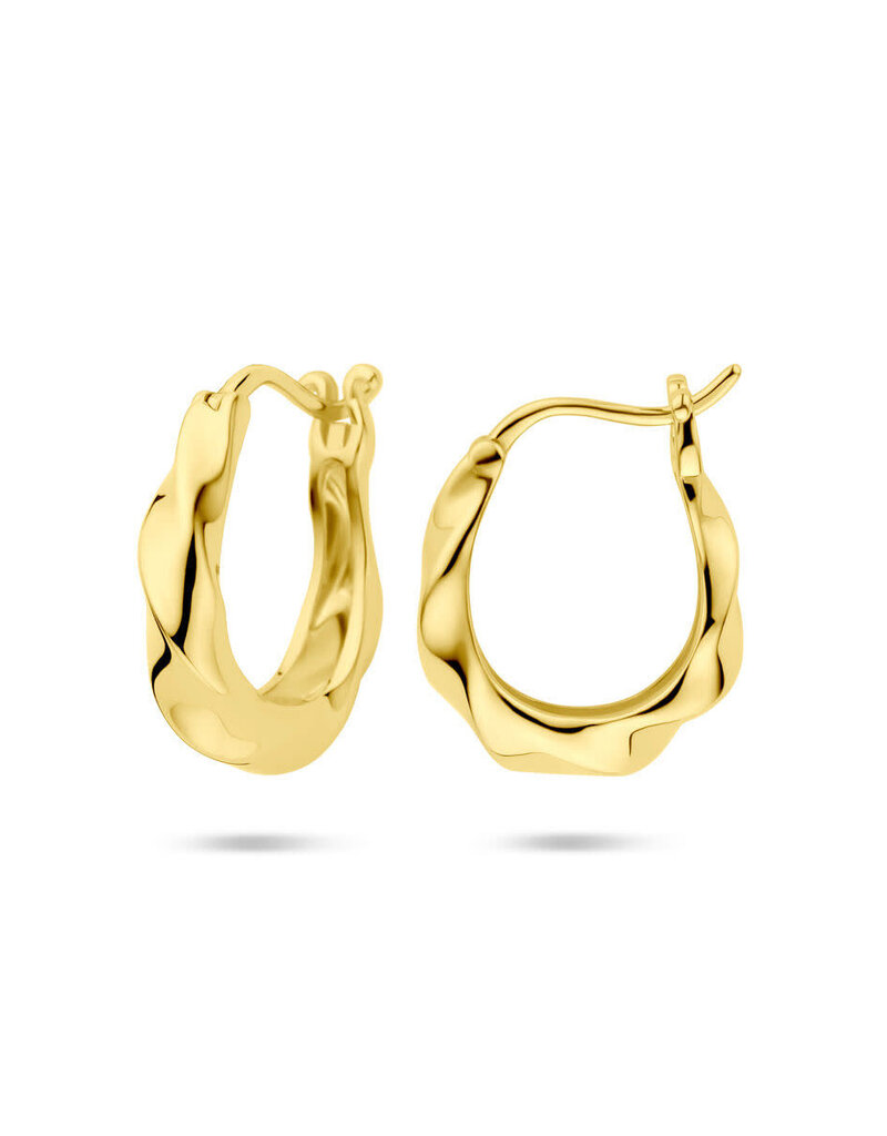 Zilver verguld - Oorringen - 19 mm - Gedraaid