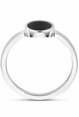Zilveren ring - Gerhodineerd - Onyx - Maat 17.75