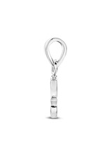 Zilveren hanger - Gerhodineerd - Vlinder - Emaille - Roze