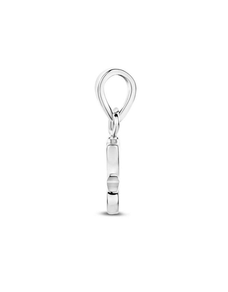 Zilveren hanger - Gerhodineerd - Vlinder - Emaille - Roze