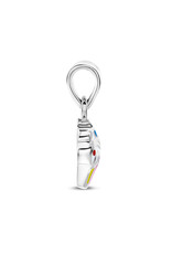 Zilveren hanger - Gerhodineerd - Emaille - Cupcake