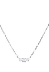 Diamonfire Zilveren collier met hanger - Zirkonia - 45 cm