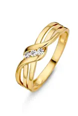 Joy&Julia Gouden ring - 14 karaats - Zirkonia - Maat 17.5