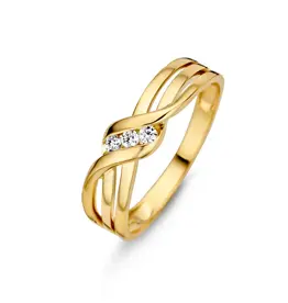 Joy&Julia Gouden ring - 14 karaats - Zirkonia - Maat 17.5