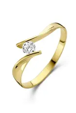 Joy&Julia Gouden ring - 14 karaats - Zirkonia - Maat 18