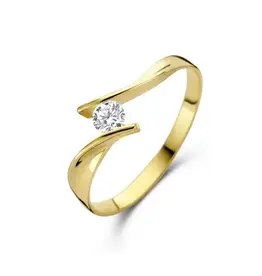 Joy&Julia Gouden ring - 14 karaats - Zirkonia - Maat 18