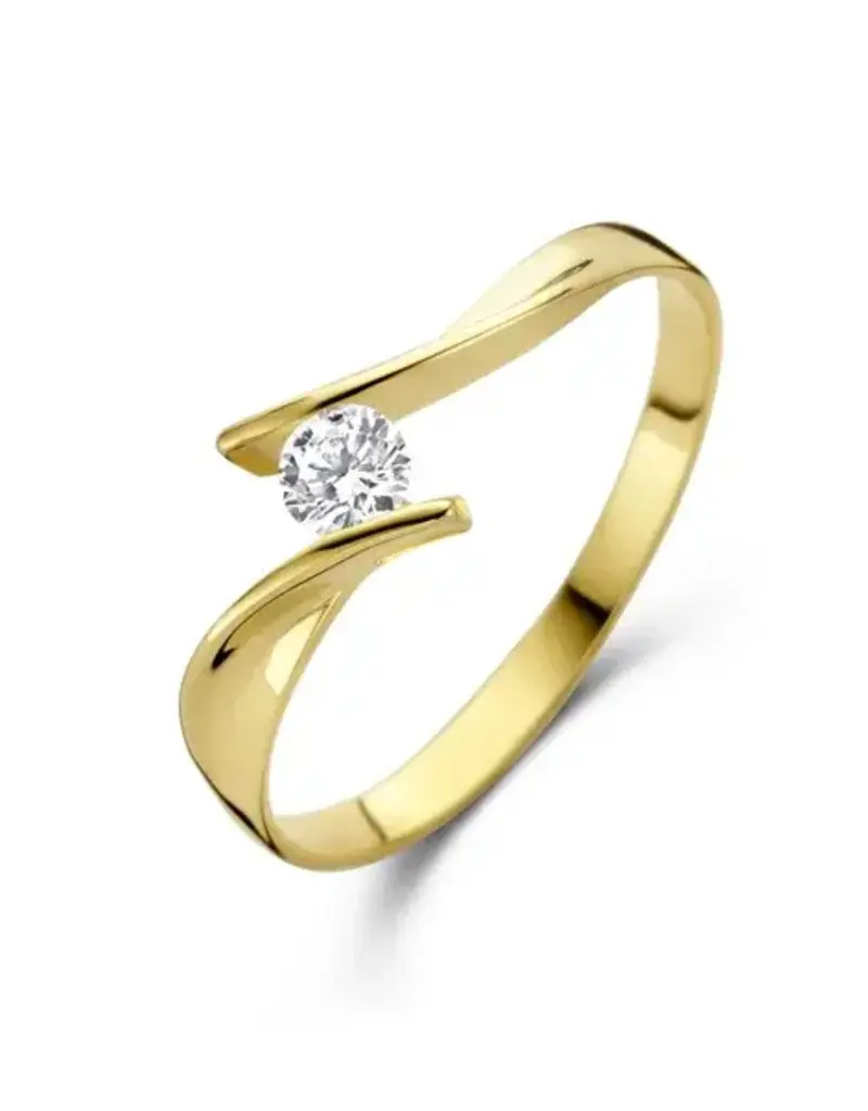 Joy&Julia Gouden ring - 14 karaats - Zirkonia - Maat 18