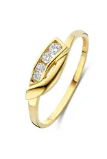 Joy&Julia Gouden ring - 14 karaats - Zirkonia - Maat 17.5