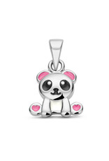 Zilveren hanger - Gerhodineerd - Emaille - Panda