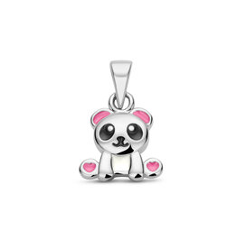 Zilveren hanger - Gerhodineerd - Emaille - Panda