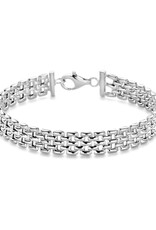 Zilveren armband - Gerhodineerd - Panter 8 mm - 19 cm