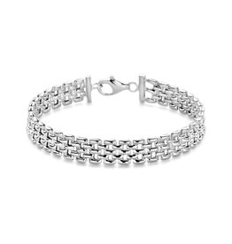 Zilveren armband - Gerhodineerd - Panter 8 mm - 19 cm