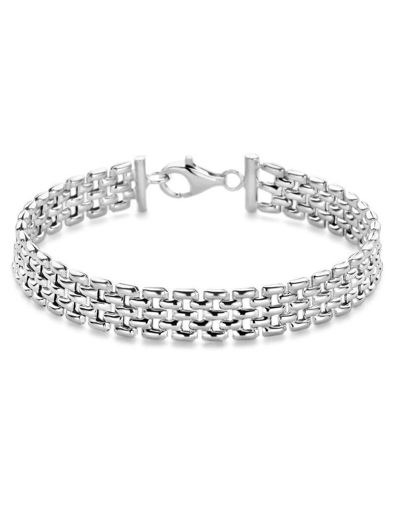 Zilveren armband - Gerhodineerd - Panter 8 mm - 19 cm