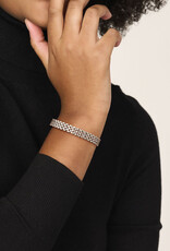 Zilveren armband - Gerhodineerd - Panter 8 mm - 19 cm
