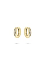 Gisser Hoops - Verguld zilver oorringen - 15 mm - Zirkonia