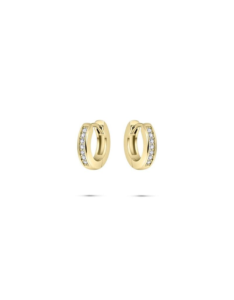Gisser Hoops - Verguld zilver oorringen - 15 mm - Zirkonia