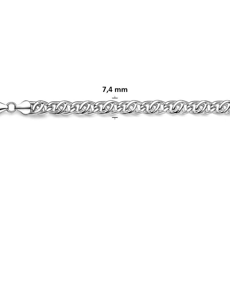 Zilveren collier - Valkenoog 7.4 mm - 60 cm