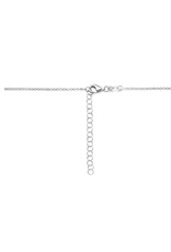 Zilveren collier - Gerhodineerd - Verguld hartje - 40+5 cm