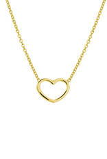 Zilver collier verguld - Hartje - 41+5 cm