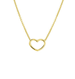 Zilver collier verguld - Hartje - 41+5 cm