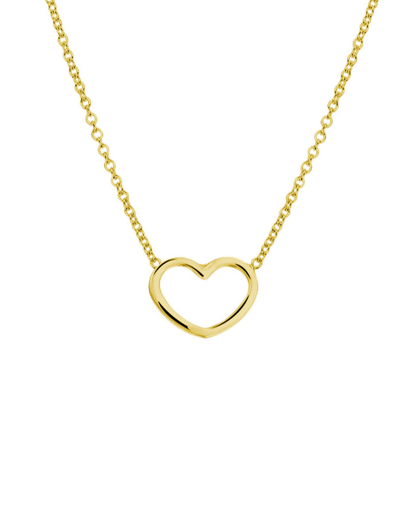 Zilver collier verguld - Hartje - 41+5 cm