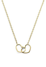Zilver collier verguld - Hartjes - 41+5 cm