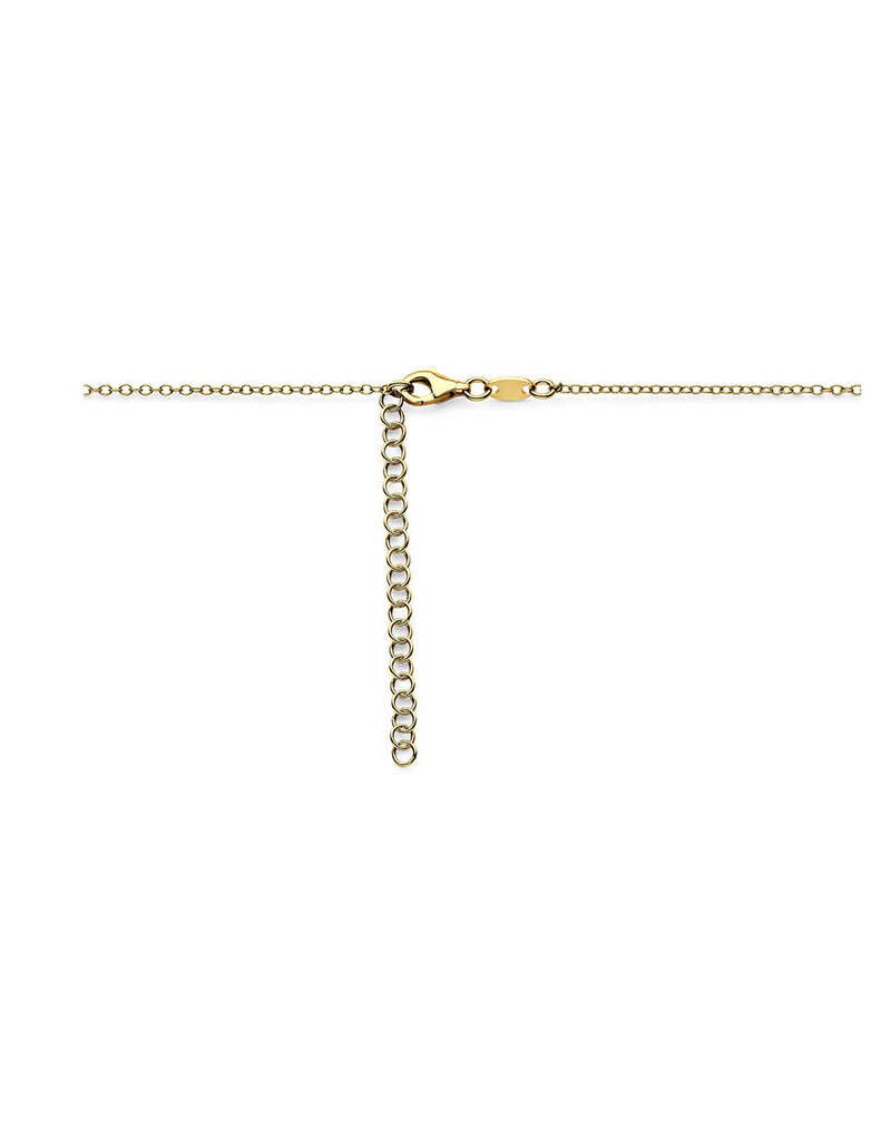 Zilver collier verguld - Hartjes - 41+5 cm