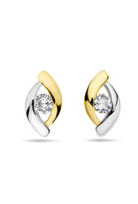 Verguld zilver - Oorknoppen - Bicolor - Zirkonia