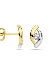 Verguld zilver - Oorknoppen - Bicolor - Zirkonia