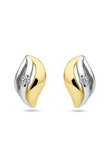 Verguld zilver - Oorknoppen - Bicolor - Zirkonia
