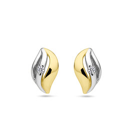 Verguld zilver - Oorknoppen - Bicolor - Zirkonia