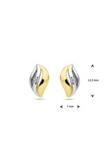 Verguld zilver - Oorknoppen - Bicolor - Zirkonia