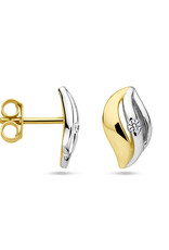 Verguld zilver - Oorknoppen - Bicolor - Zirkonia
