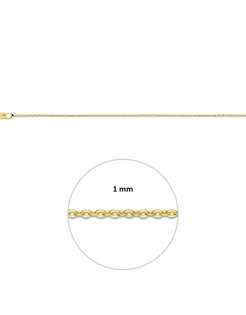 Gouden lengtecollier -  14 karaats - Anker - 1.0  mm