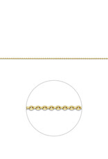 Gouden lengtecollier - 14 karaats - Anker gediamanteerd - 1.1 mm - 41 - 43 - 45 cm