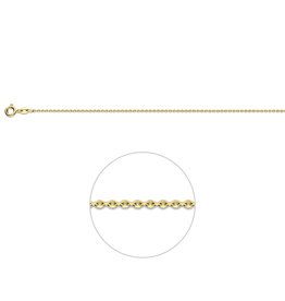 Gouden lengtecollier - 14 karaats - Anker gediamanteerd - 1.1 mm - 41 - 43 - 45 cm