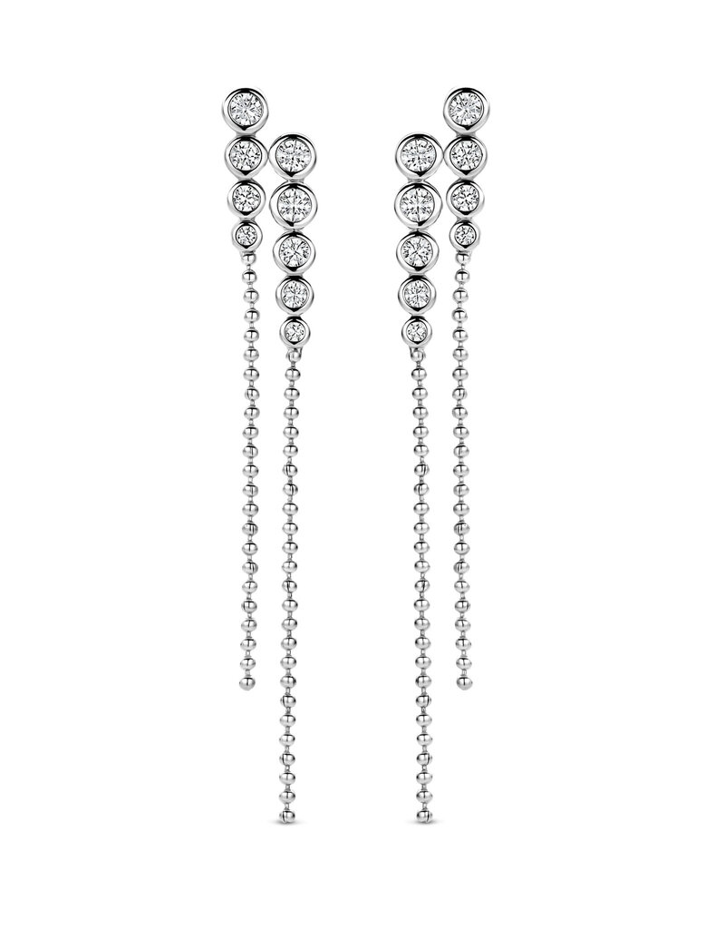 Rosa di Luca Italy Zilveren oorhangers - Gerhodineerd - Zirkonia